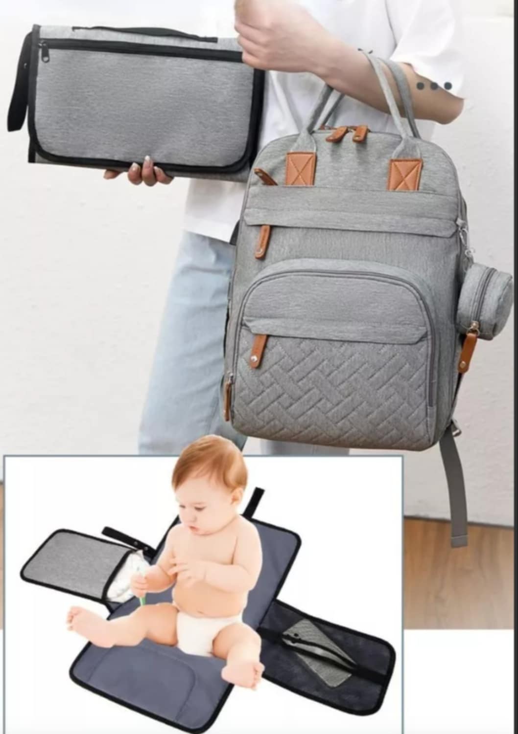 sac maman avec tapis pour bébé